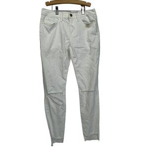 FRAME White Le Crop Chewed Hem Mini Bootcut Jeans Womens 27 NWOT